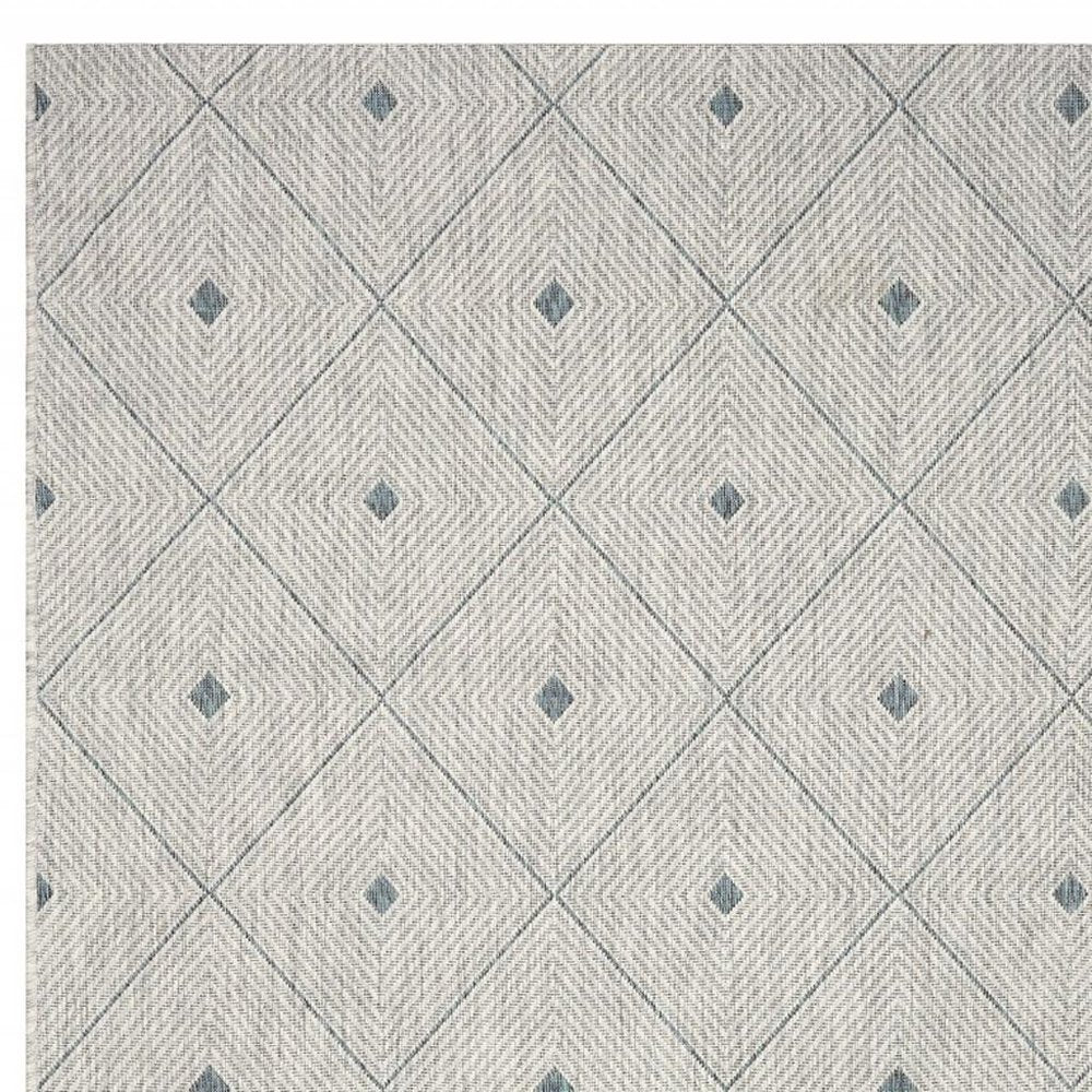 8' X 10' Blue And Gray Indoor Outdoor Area Rug