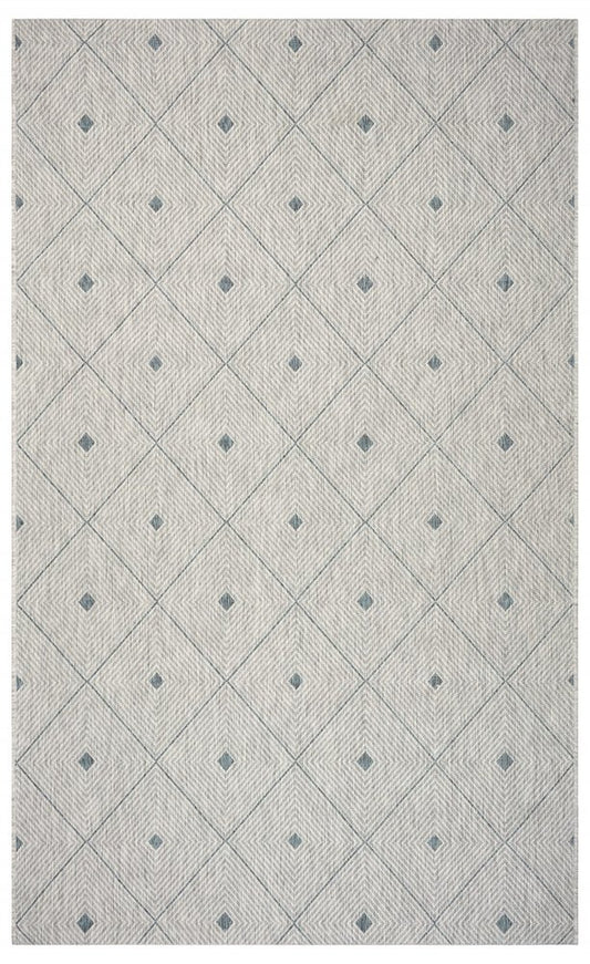 2' X 3' Blue And Gray Indoor Outdoor Area Rug