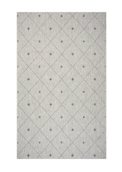 8' X 10' Blue And Gray Indoor Outdoor Area Rug