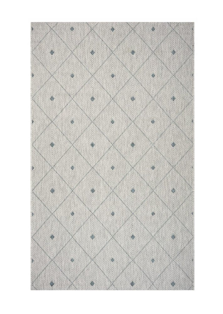 5' X 8' Blue And Gray Indoor Outdoor Area Rug