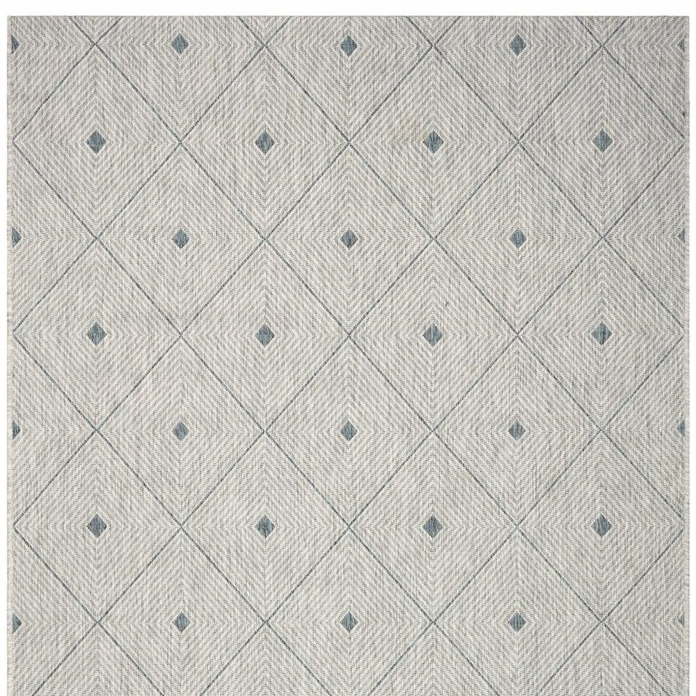 8' X 10' Blue And Gray Indoor Outdoor Area Rug