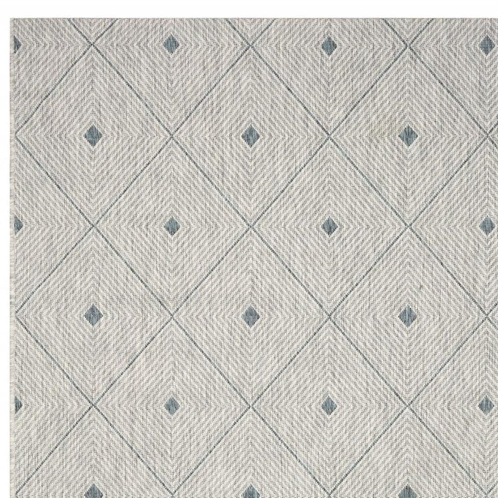 8' X 10' Blue And Gray Indoor Outdoor Area Rug
