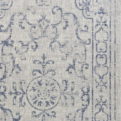 8' X 10' Blue And Gray Indoor Outdoor Area Rug