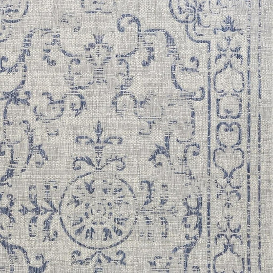 8' X 10' Blue And Gray Indoor Outdoor Area Rug