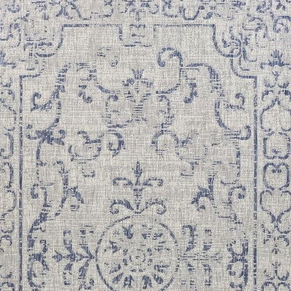 8' X 10' Blue And Gray Indoor Outdoor Area Rug