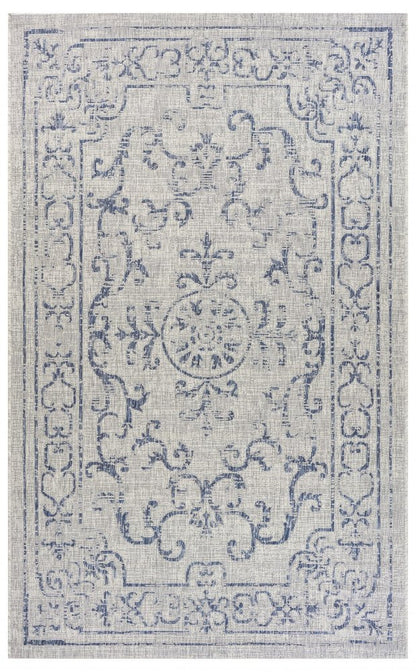 8' X 10' Blue And Gray Indoor Outdoor Area Rug