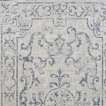 8' X 10' Blue And Gray Indoor Outdoor Area Rug