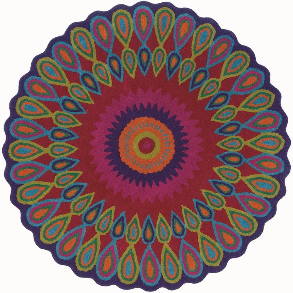 5' Pink Wool Hand Tufted Round Rug