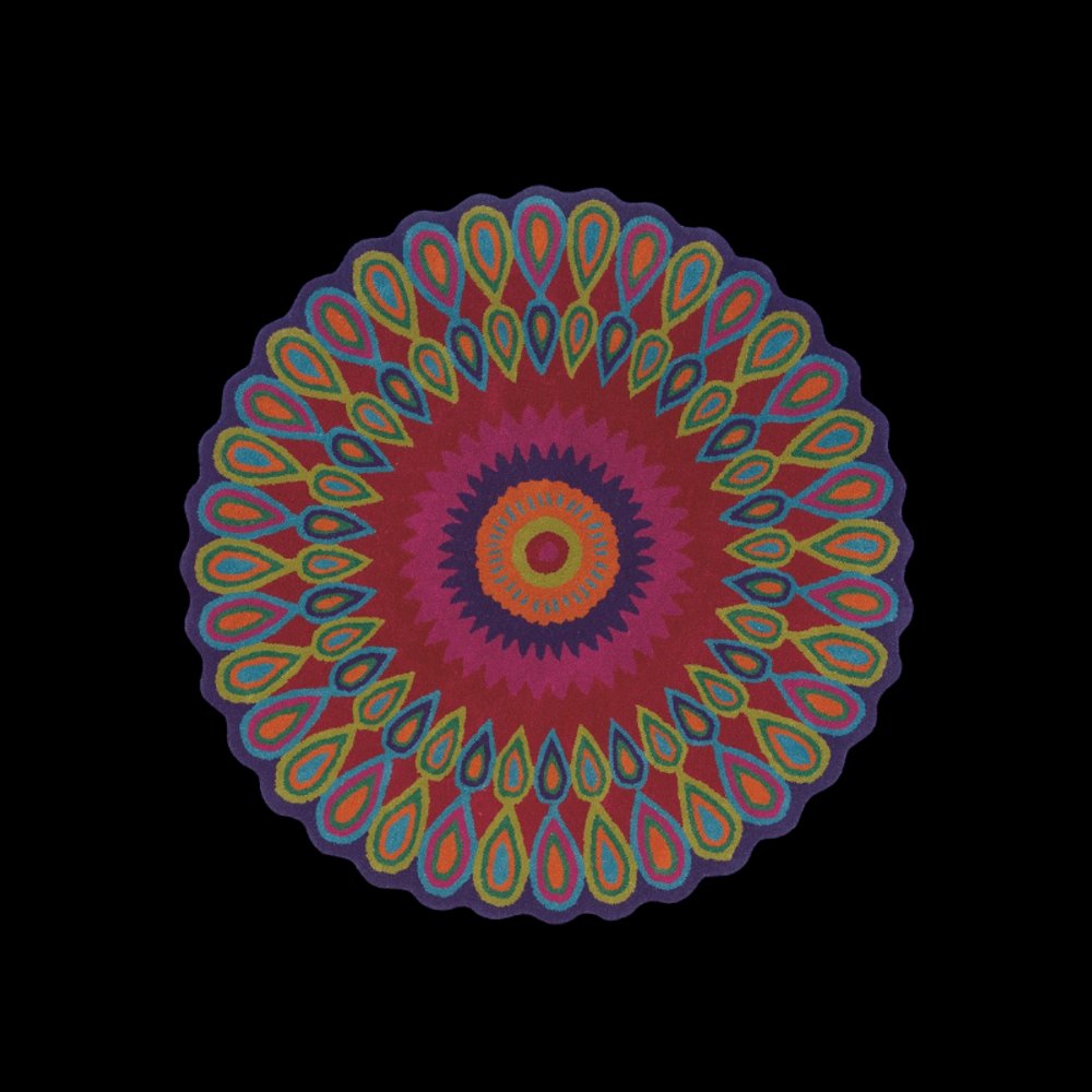 5' Pink Wool Hand Tufted Round Rug