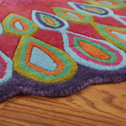 8' Pink Wool Hand Tufted Round Rug