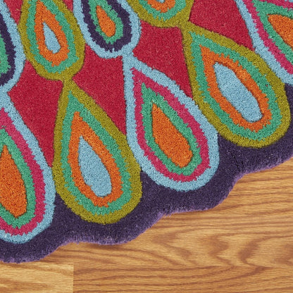 3' Pink Wool Hand Tufted Round Rug