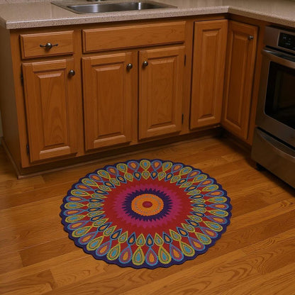 5' Pink Wool Hand Tufted Round Rug