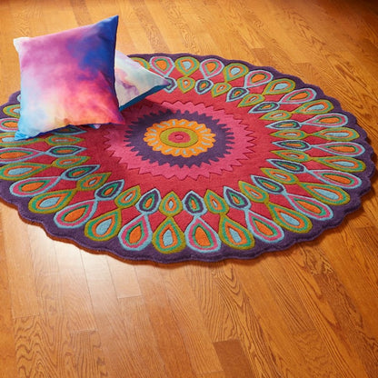 3' Pink Wool Hand Tufted Round Rug