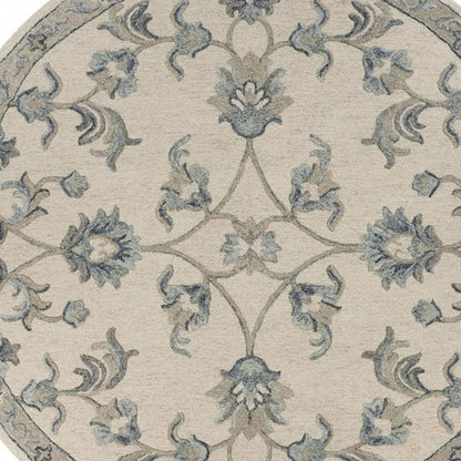 5' X 7' Light Blue Wool Hand Tufted Area Rug
