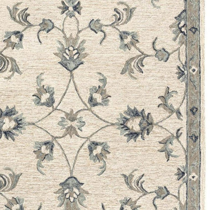 5' X 7' Light Blue Wool Hand Tufted Area Rug