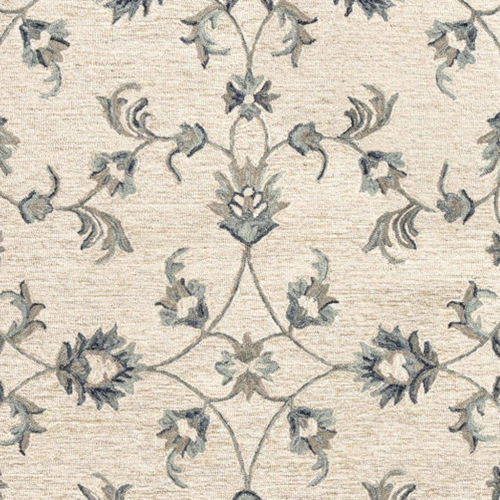 5' X 7' Light Blue Wool Hand Tufted Area Rug