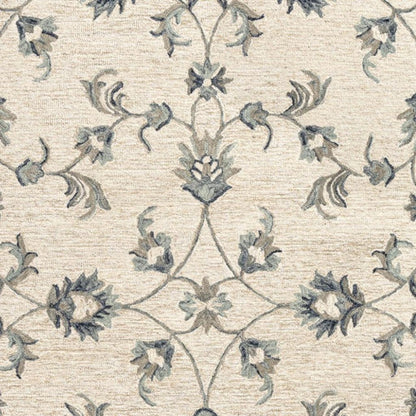 5' X 7' Light Blue Wool Hand Tufted Area Rug