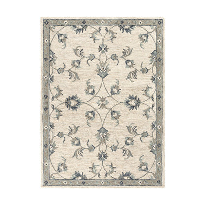 5' X 7' Light Blue Wool Hand Tufted Area Rug