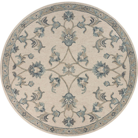 5' X 7' Light Blue Wool Hand Tufted Area Rug