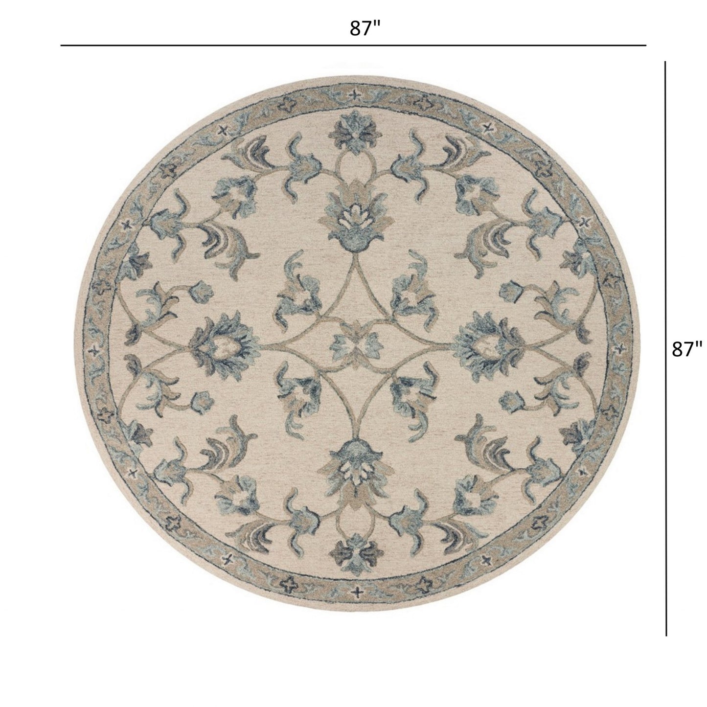 5' X 7' Light Blue Wool Hand Tufted Area Rug