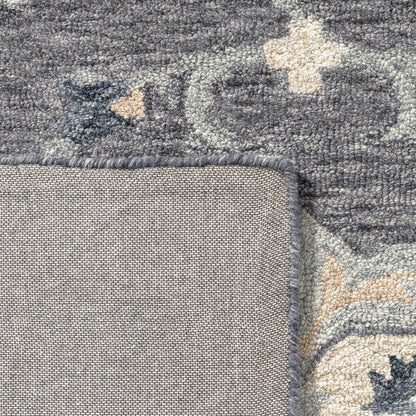5' X 7' Blue And Gray Wool Hand Tufted Area Rug
