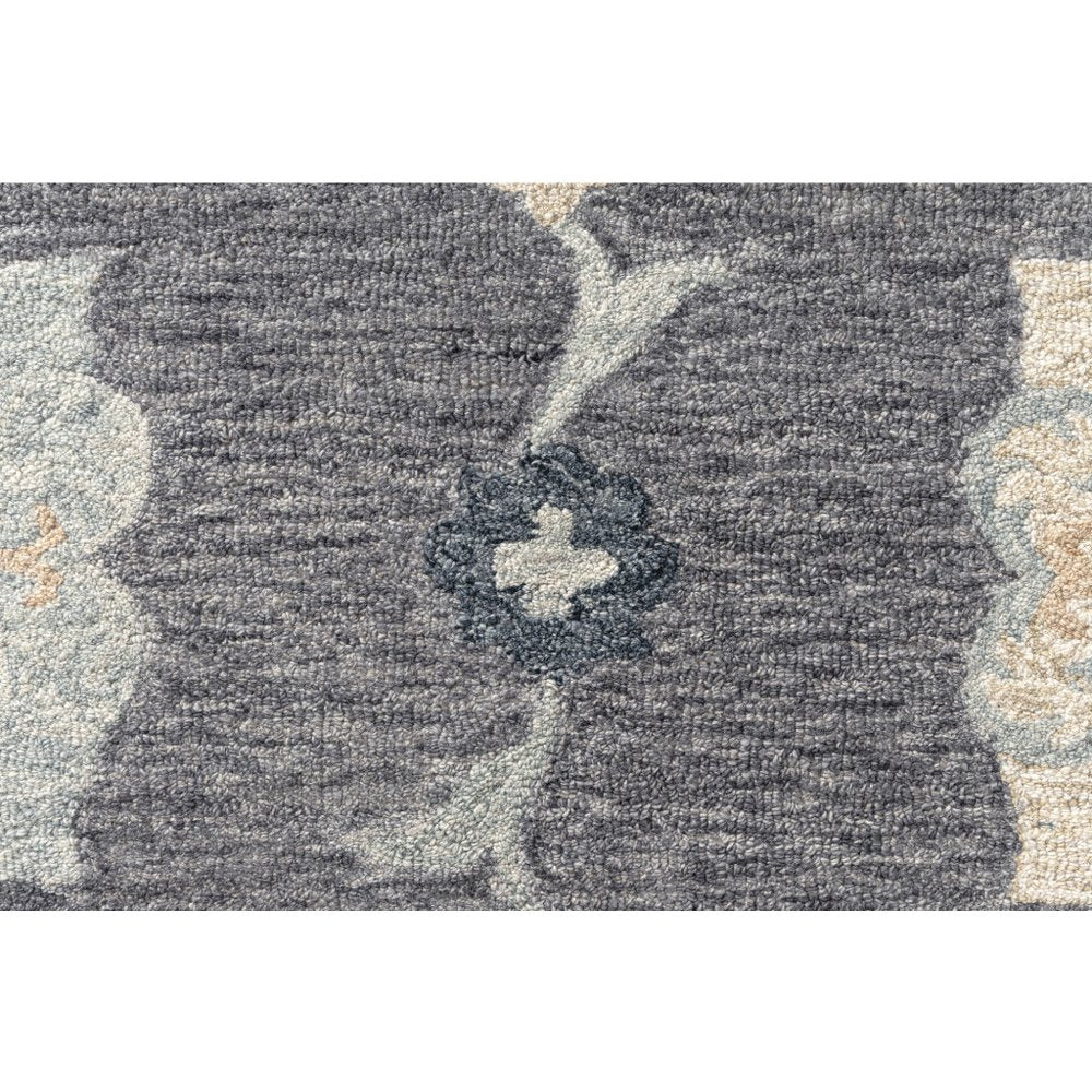 5' X 7' Blue And Gray Wool Hand Tufted Area Rug