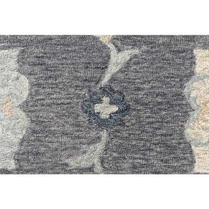 5' X 7' Blue And Gray Wool Hand Tufted Area Rug