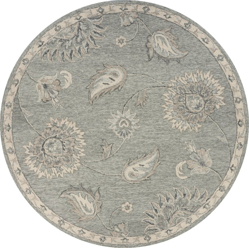 5' X 7' Gray Wool Hand Tufted Area Rug