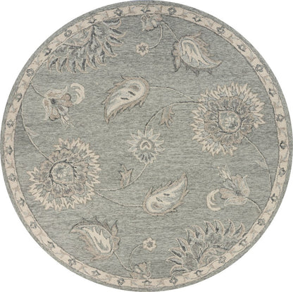 5' X 7' Gray Wool Hand Tufted Area Rug