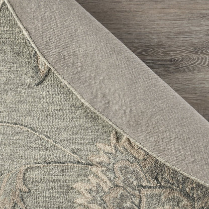 5' X 7' Gray Wool Hand Tufted Area Rug