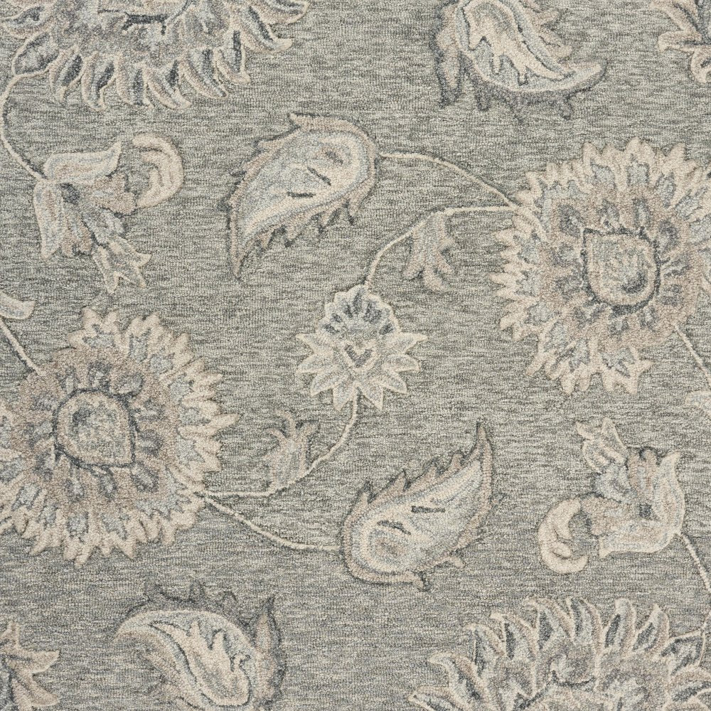 5' X 7' Gray Wool Hand Tufted Area Rug