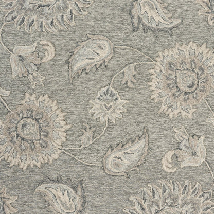 5' X 7' Gray Wool Hand Tufted Area Rug