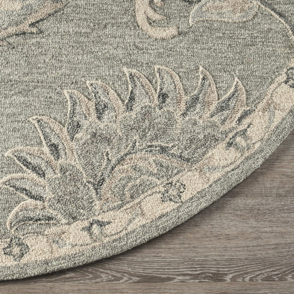 5' X 7' Gray Wool Hand Tufted Area Rug