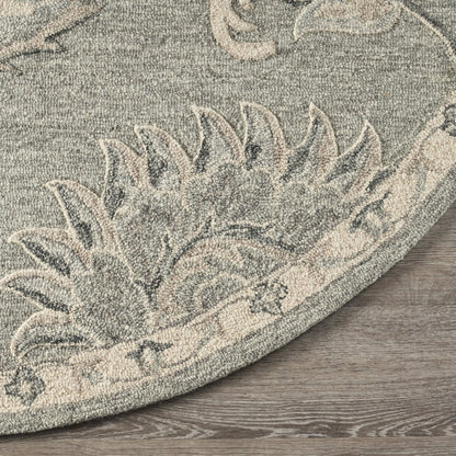 5' X 7' Gray Wool Hand Tufted Area Rug