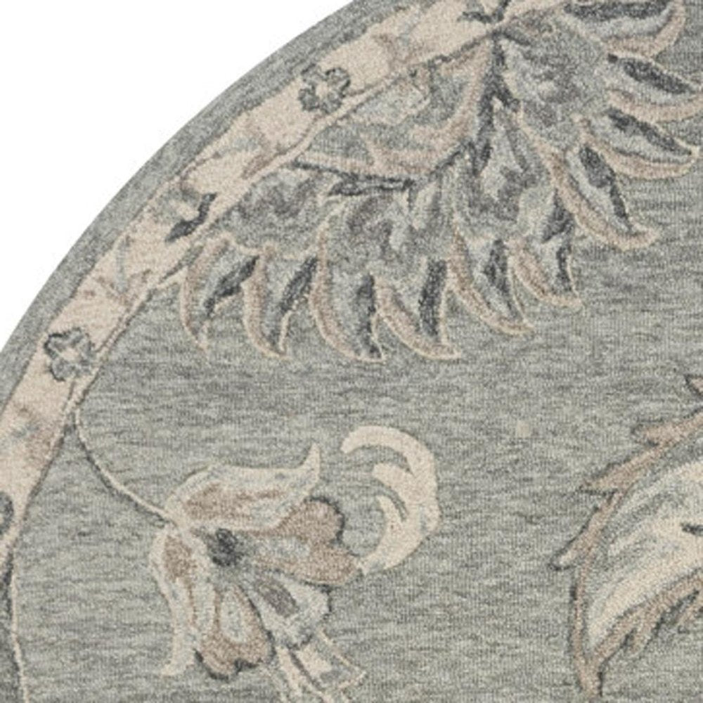 7' X 9' Gray Wool Hand Tufted Area Rug