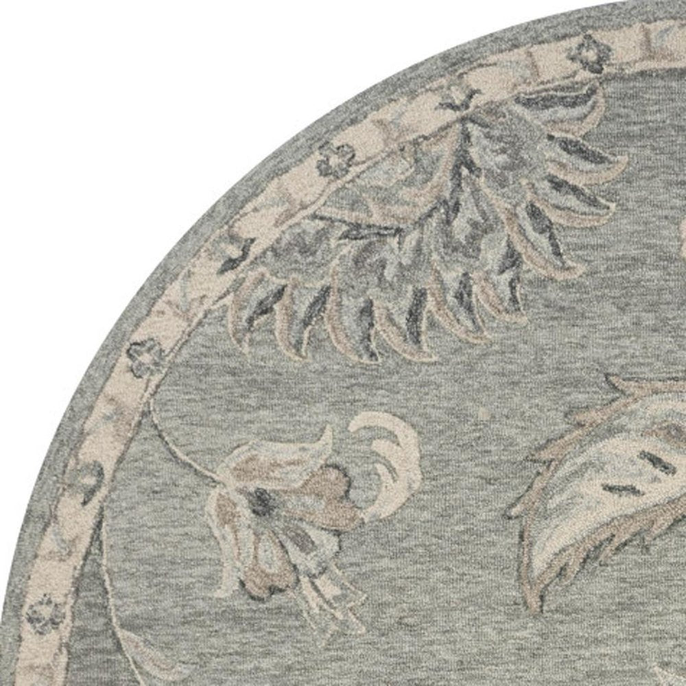 7' X 9' Gray Wool Hand Tufted Area Rug