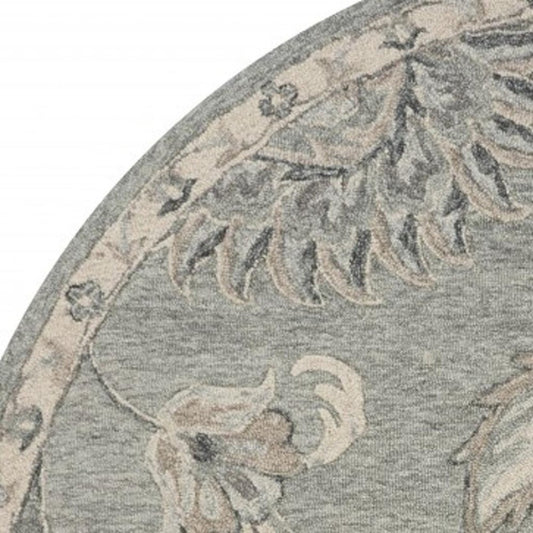 7' X 9' Gray Wool Hand Tufted Area Rug