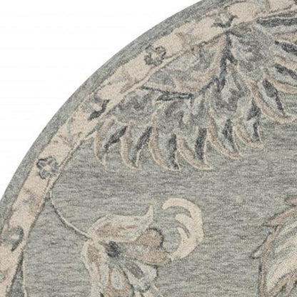 7' X 9' Gray Wool Hand Tufted Area Rug