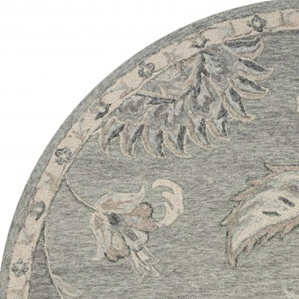 7' X 9' Gray Wool Hand Tufted Area Rug