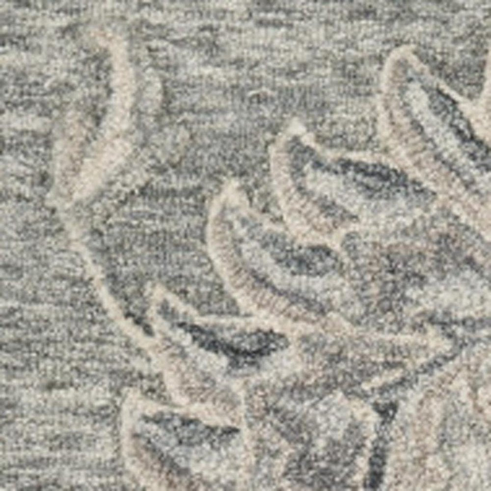 5' Gray Round Wool Hand Tufted Area Rug