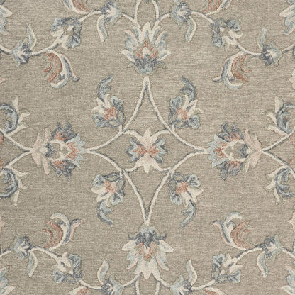 7' X 9' Blue And Silver Wool Hand Tufted Area Rug