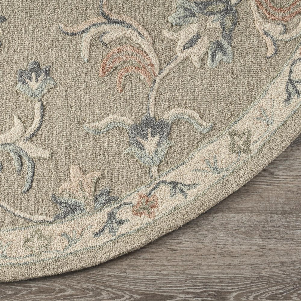 7' X 9' Blue And Silver Wool Hand Tufted Area Rug