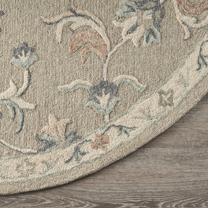 7' X 9' Blue And Silver Wool Hand Tufted Area Rug
