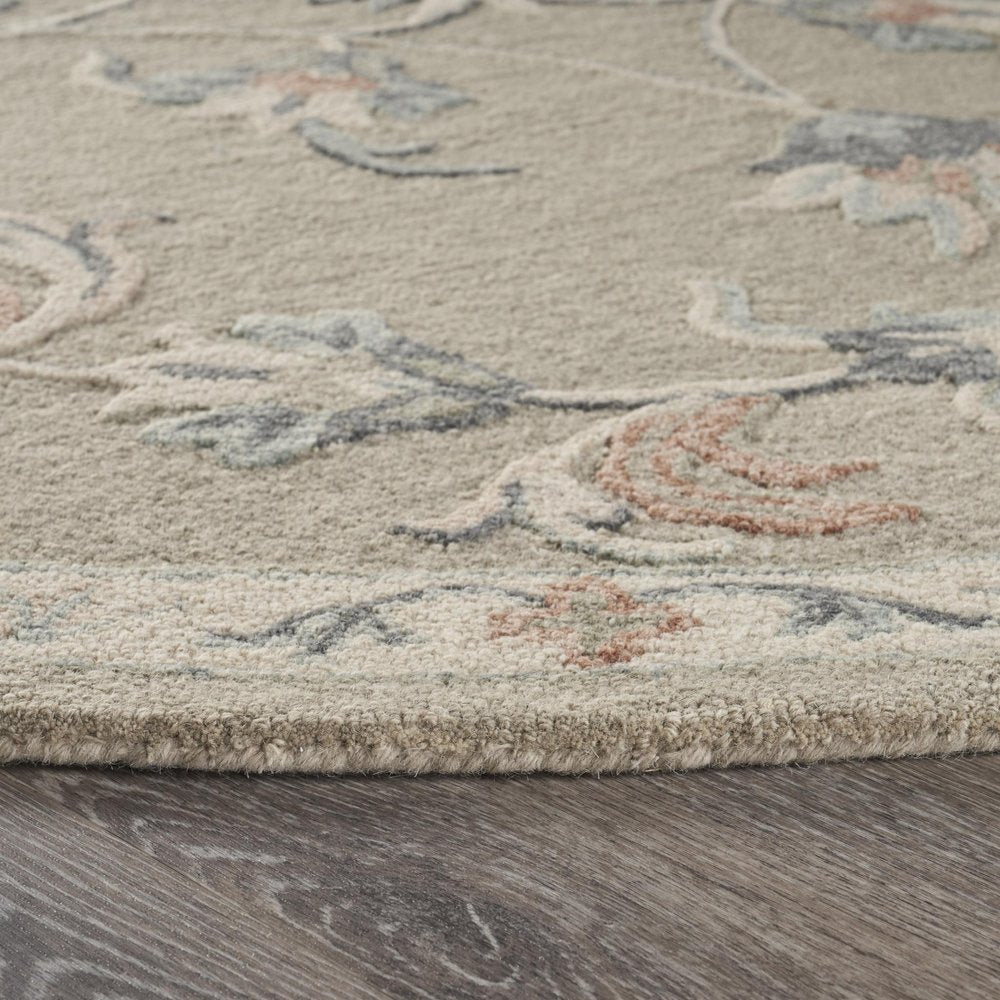 7' X 9' Blue And Silver Wool Hand Tufted Area Rug
