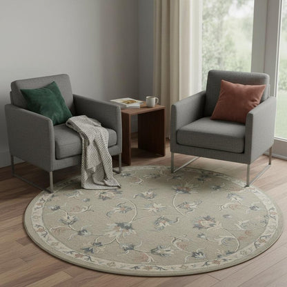 7' X 9' Gray Wool Hand Tufted Area Rug