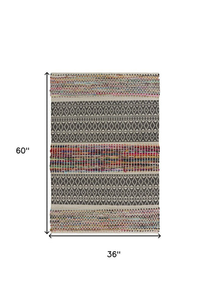 3' x 5' Colorful Traditional Chindi Area Rug