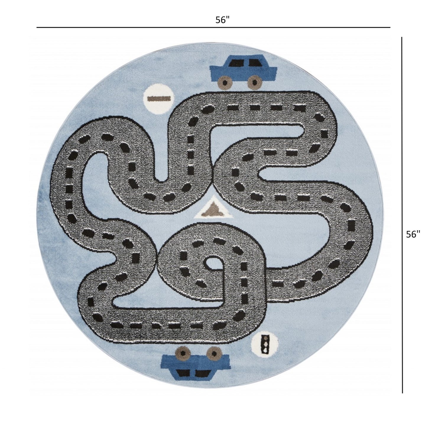 4’ x 6’ Blue Imaginative Racetrack Area Rug