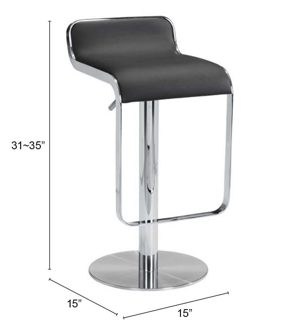 27 " Black And Silver Steel Swivel Backless Adjustable Height Bar Chair