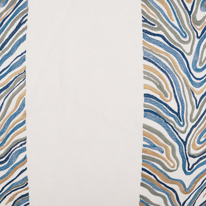 D.V. KAP HOME   24" x 24" Blue Jungle Pillow Embroidery, Stripes    - 3964-2424