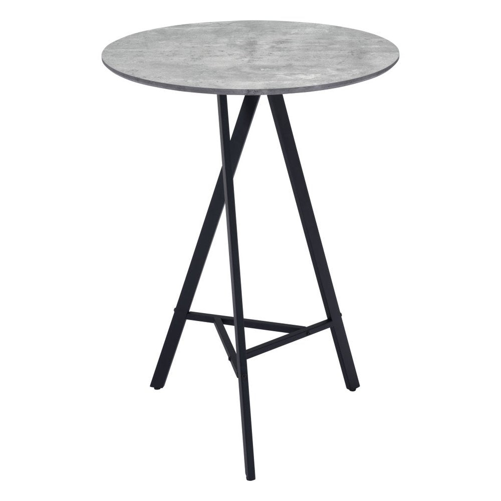 32" Gray and Black Rounded Steel Bar Table